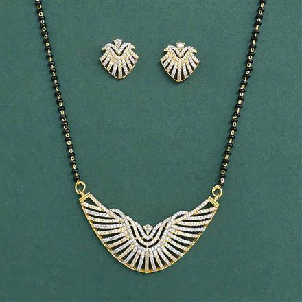 Cz Classic Mangalsutra With 2 Tone Rhodium Plating