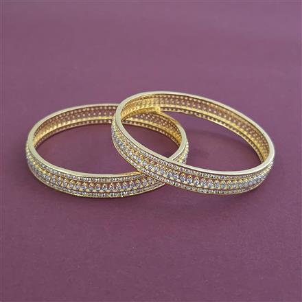 Cz Classic Bangles With 2 Tone Plating