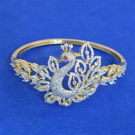 Cz Openable Kada With 2 Tone Mehndi Plating