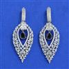 Cz Classic Earring With Rhodium Plating