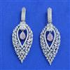 Cz Classic Earring With Rhodium Plating