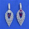 Cz Classic Earring With Rhodium Plating