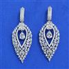 Cz Classic Earring With Rhodium Plating