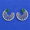 Cz Classic Earring With Rhodium Plating