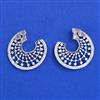 Cz Classic Earring With Rhodium Plating