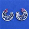 Cz Classic Earring With Rhodium Plating