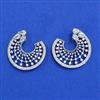 Cz Classic Earring With Rhodium Plating