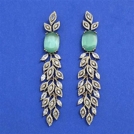 Cz Classic Earring With Mehndi Plating