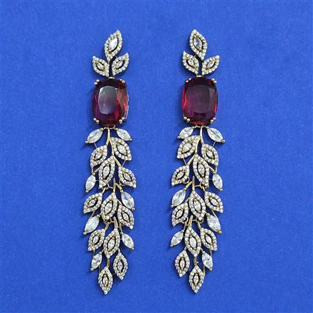 Cz Classic Earring With Mehndi Plating