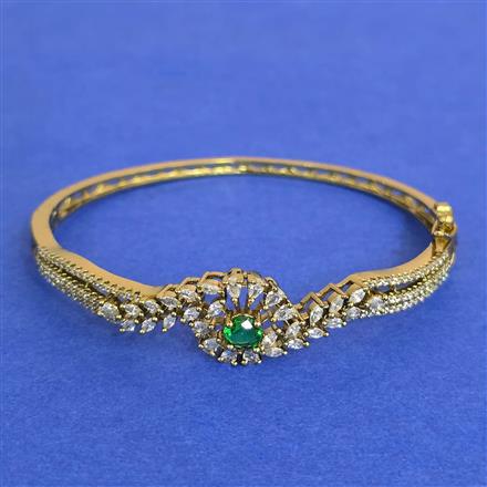 Cz Openable Kada With Mehndi Plating