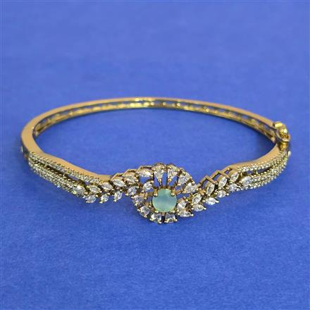 Cz Openable Kada With Mehndi Plating