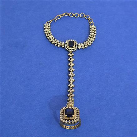 Cz Classic Hath Pan With Mehndi Plating