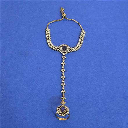 Cz Classic Hath Pan With Mehndi Plating