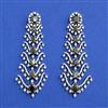 Cz Classic Earring With Rhodium Plating
