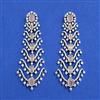 Cz Classic Earring With Rhodium Plating