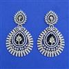 Cz Classic Earring With Rhodium Plating