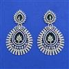 Cz Classic Earring With Rhodium Plating