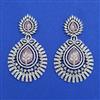 Cz Classic Earring With Rhodium Plating