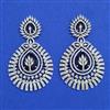 Cz Classic Earring With Rhodium Plating