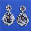 Cz Classic Earring With Rhodium Plating