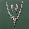 Cz Classic Necklace Set With Rhodium Plating
