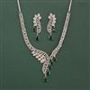 Cz Classic Necklace Set With Rhodium Plating
