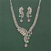 Cz Classic Necklace Set With Rhodium Plating