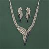Cz Classic Necklace Set With Rhodium Plating