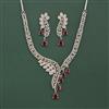 Cz Classic Necklace Set With Rhodium Plating