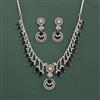 Cz Classic Necklace Set With Rhodium Plating