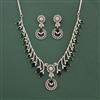Cz Classic Necklace Set With Rhodium Plating