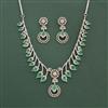 Cz Classic Necklace Set With Rhodium Plating