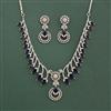 Cz Classic Necklace Set With Rhodium Plating