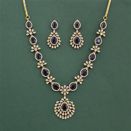 Cz Classic Necklace Set With Mehndi Plating