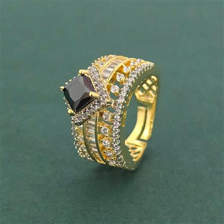 Cz Adjustable Ring With 2 Tone Plating