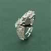 Cz Adjustable Ring With Rhodium Plating