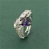 Cz Adjustable Ring With Rhodium Plating