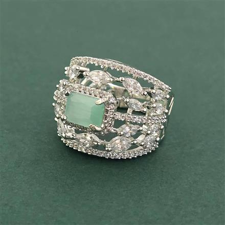 Cz Adjustable Ring With Rhodium Plating