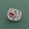 Cz Adjustable Ring With Rhodium Plating
