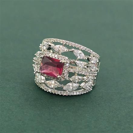 Cz Adjustable Ring With Rhodium Plating