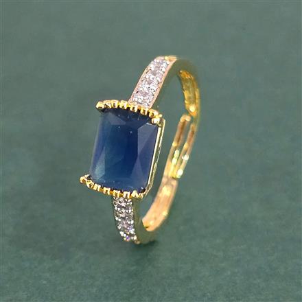 Cz Adjustable Ring With 2 Tone Plating
