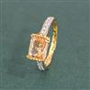 Cz Adjustable Ring With 2 Tone Plating