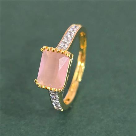 Cz Adjustable Ring With 2 Tone Plating