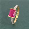Cz Adjustable Ring With 2 Tone Plating