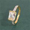 Cz Adjustable Ring With 2 Tone Plating