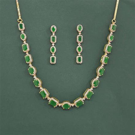 Cz Classic Necklace Set With 2 Tone Plating