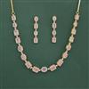 Cz Classic Necklace Set With 2 Tone Plating