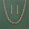 Cz Classic Necklace Set With 2 Tone Plating