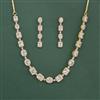 Cz Classic Necklace Set With 2 Tone Plating