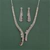Cz Classic Necklace Set With Rhodium Plating